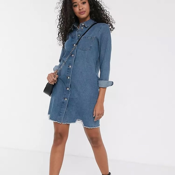Jacqueline deYong for ASOS oversized blue denim dress size 38 / medium - Picture 3 of 7
